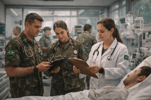 Médico oficial do Exército Brasileiro do serviço de saúde no concurso CFO/S Sau 2026.