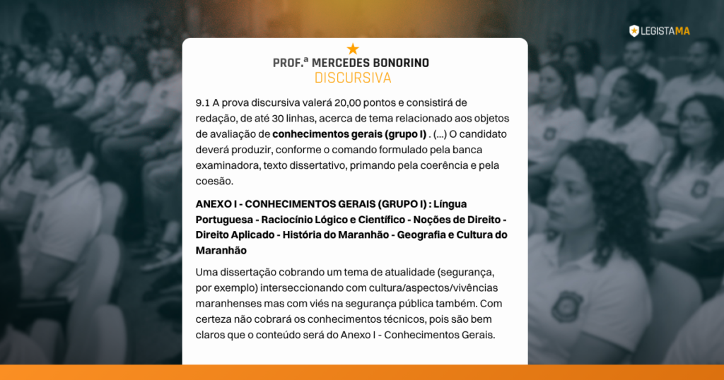 Tabela de conteúdo programático de Língua Portuguesa concurso médico legista Maranhão.