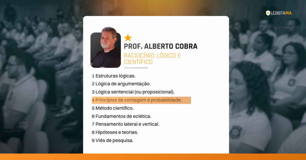 Tabela de conteúdo programático Raciocínio lógico concurso médico legista Maranhão.